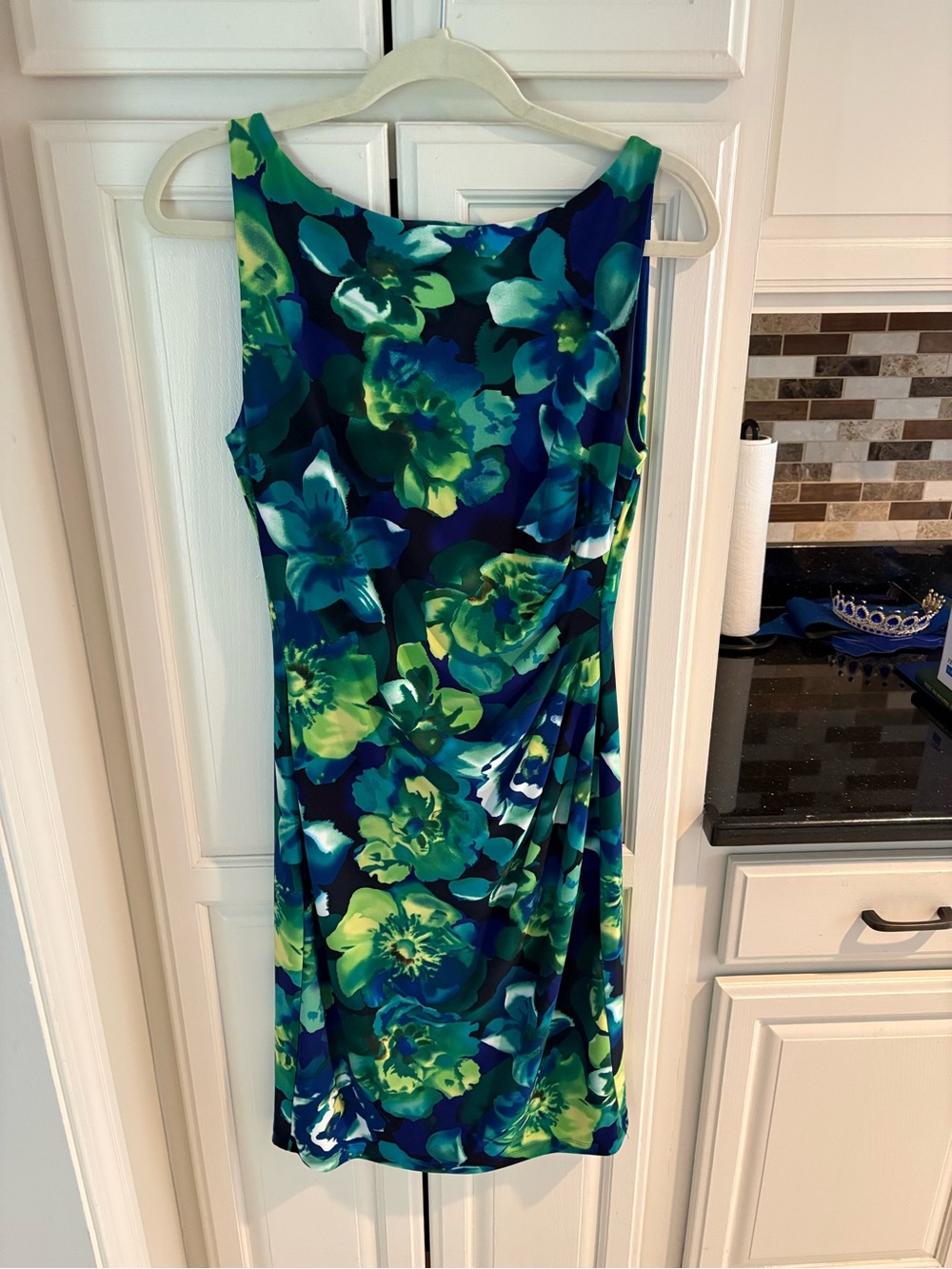 Lauren Ralph Lauren Sleeveless Floral Midi Dress in Blue & Green